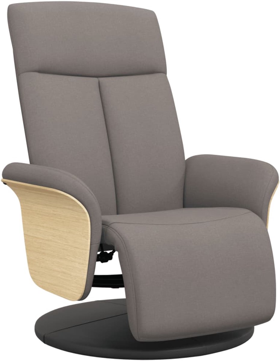 vidaXL Fauteuil - verstelbaar - met - voetensteun - stof - taupe