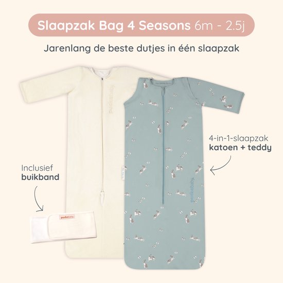 Puckababy Bag 4 Seasons slaapzak baby (6m-2.5j) - Bunnies - TOG 0.25-2.0 - 4 seizoenen van Puckababy — afbeelding 2