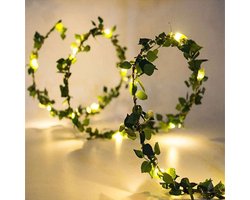 Kunstmatige klimop bloemen lichtsnoer slinger bladeren wijnstok bruiloft feestzaal decoratie-5M-50LED