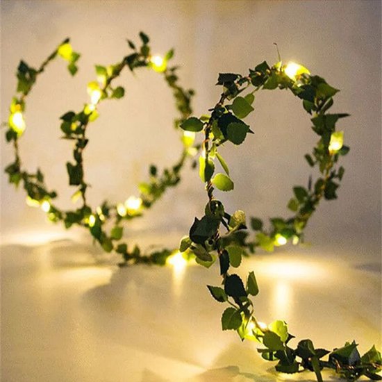 Kunstmatige klimop bloemen lichtsnoer slinger bladeren wijnstok bruiloft feestzaal decoratie-5M-50LED