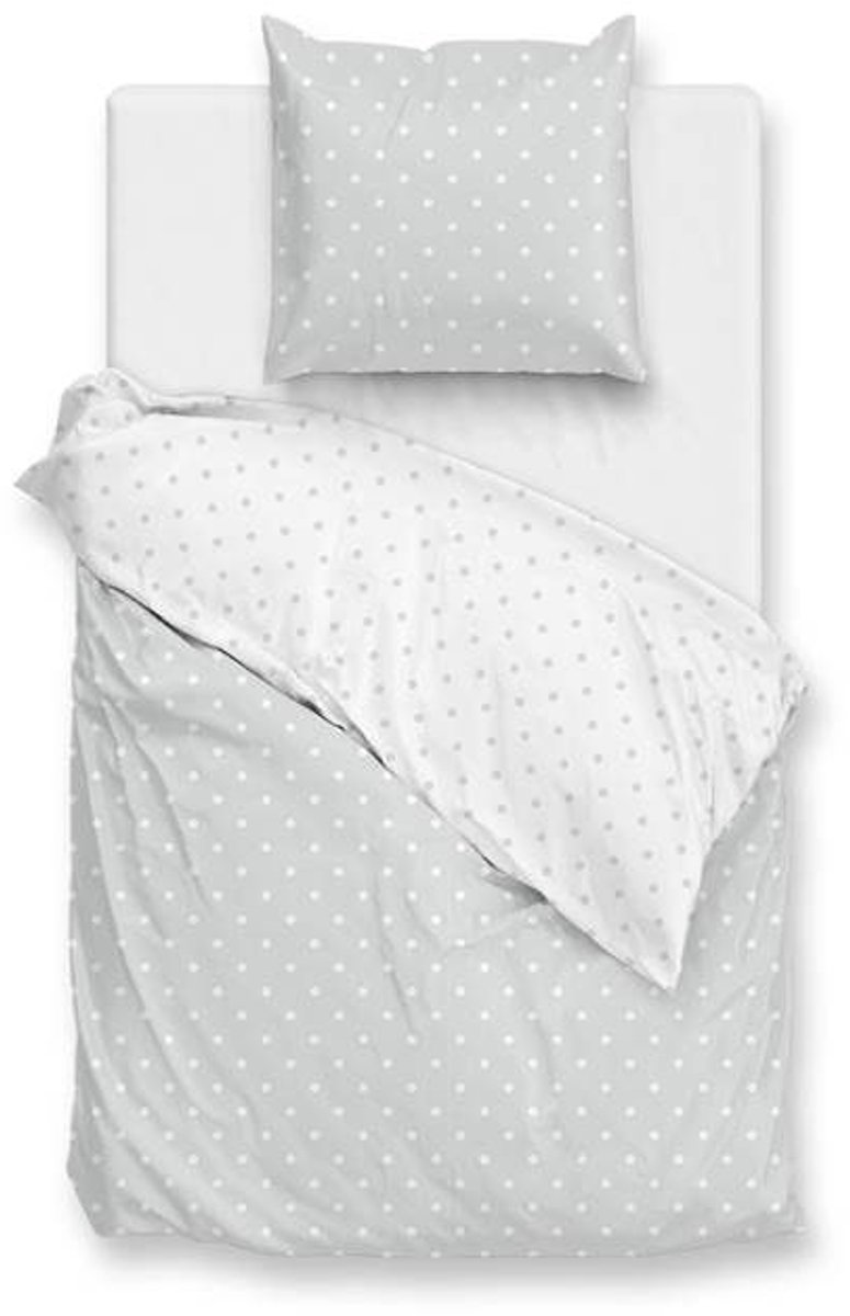 Zohome Dekbedovertrek Punta Di Cotone - Grijs - Dekbedhoes van 100% Katoen - Punten - 1 sloop 60/70 cm Stone Grey