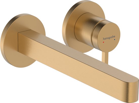 Mitigeur de lavabo encastré Hansgrohe Finoris - Commande monocommande - Avec bonde de vidage - 228 mm - Bronze brossé