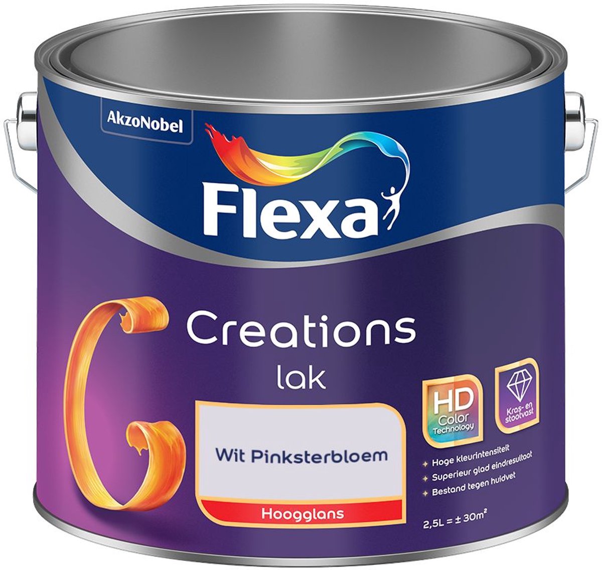 Flexa - Creations Lak Hoogglans - Wit Pinksterbloem - Mengverf - 2.5 L