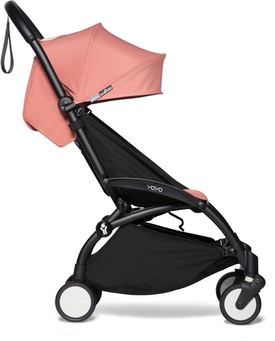 BABYZEN YOYO2 Kinderwagen (Zwart Frame met Ginger 6+ Kleurenpakket) - Inclusief Harnas, Rugleuning, Kapverlengingen, Schouderband, Opbergtas, Zitkussen en Bijpassende Kap
