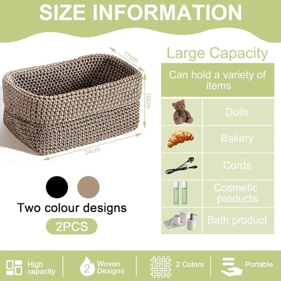 BLASHRD Tarwe Stro Gevlochten Opbergmand Opbergmand Innovatieve Mand Rustieke Natuur Decoratieve Opbergmand (medium