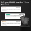 Klantervaringen met de Vylento pasjeshouder, met sterrenbeoordelingen en foto's van de zwarte pasjeshouder.
