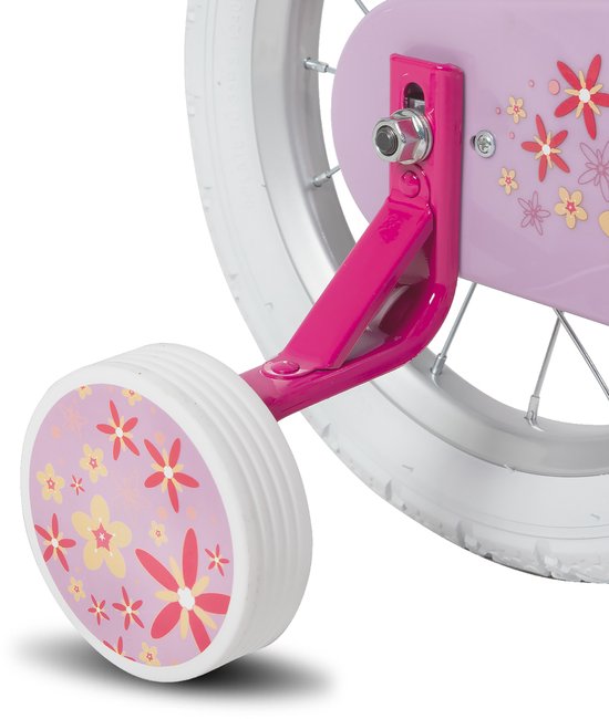 Joystar Unicorn Kinderfiets voor Meisjes - 14 Inch - Mand - Zijwieltjes - Bel - Handrem - Fuchsia van JOYSTAR — afbeelding 3
