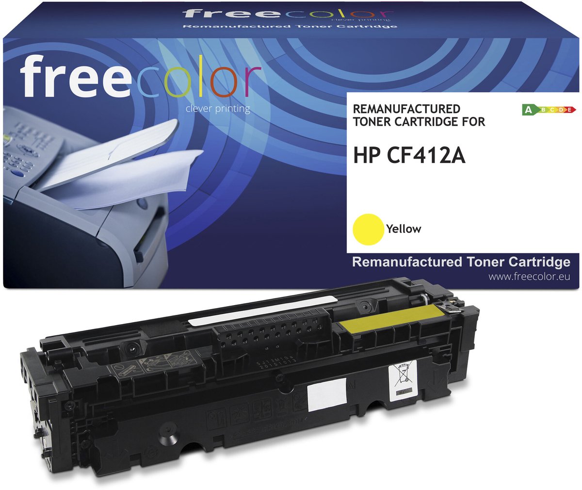 Freecolor - Vervangt HP 410A (CF412A) Toner - Geel - 2.300 pagina's - Compatible