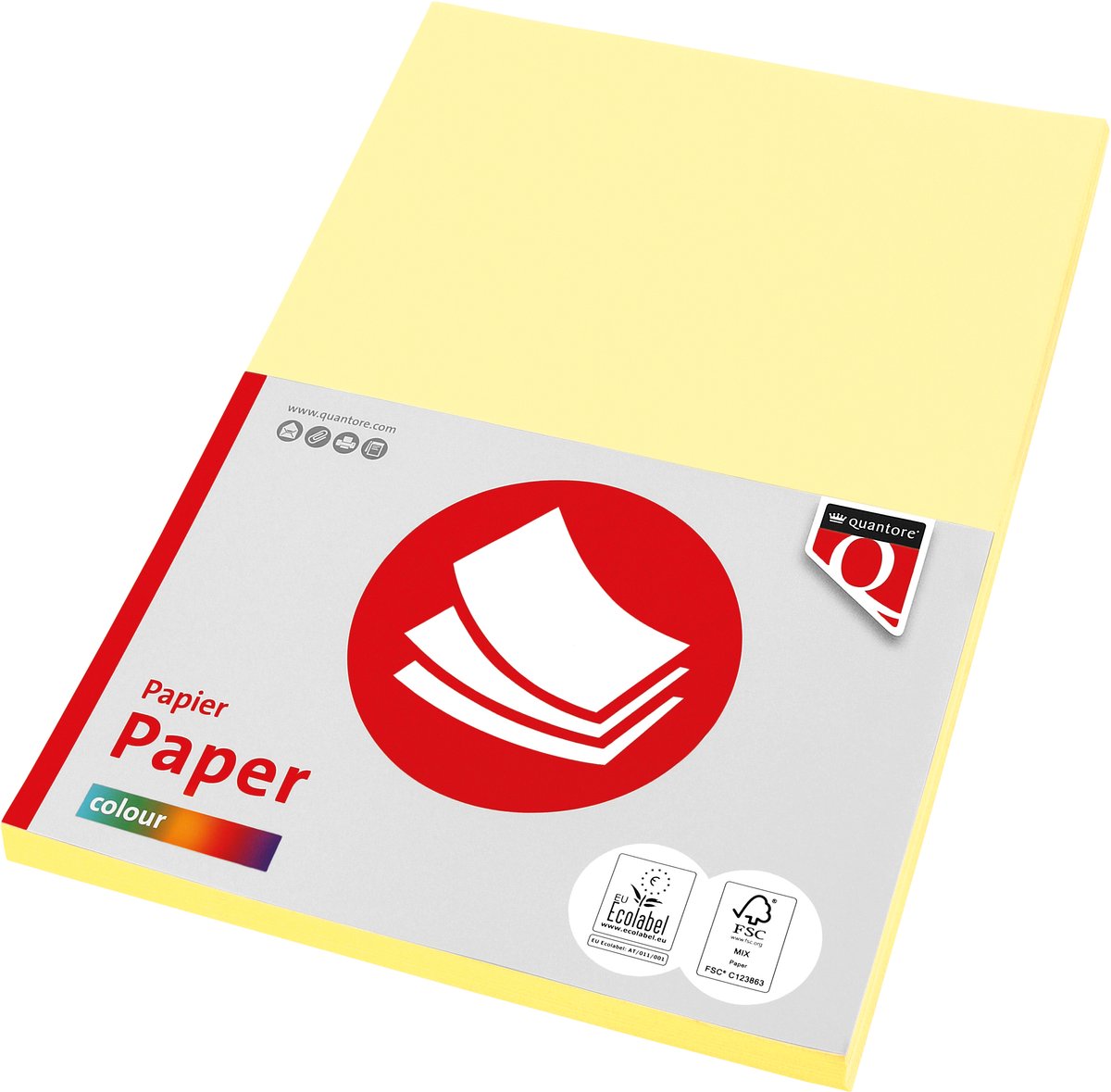 Kopieerpapier quantore col-50 a4 160gr kanariegeel