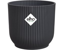 Elho Vibes Fold Rond 14 - Bloempot voor Binnen - 100% Gerecycled Plastic - Ø 14.1 x H 12.9 cm - Antraciet