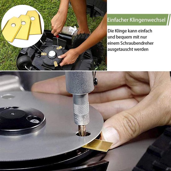 45 vervangingsmessen voor Husqvarna/Automower/Gardena/Yardforce robotmaaier, Gsedaox, roestvrij staal, 0,75 mm, goud van Gsedaox — afbeelding 3