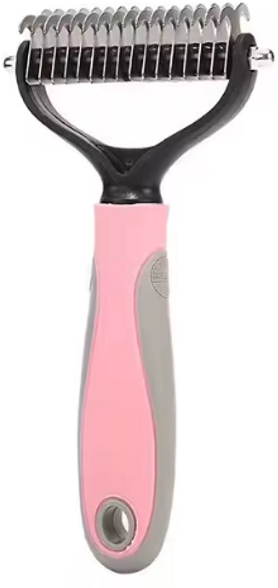 Scoby - Hondenborstel / Kattenborstel - Hondenkam Kattenkam - Ontvachter - Grooming Comb - 2-zijdig - Roze