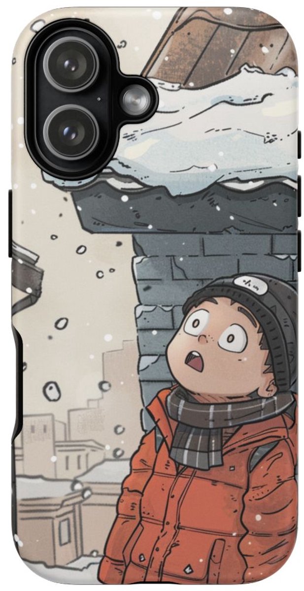 Chibi Wintertafereel met Besneeuwd Dak – Telefoonhoesje Geschikt voor iPhone 17
