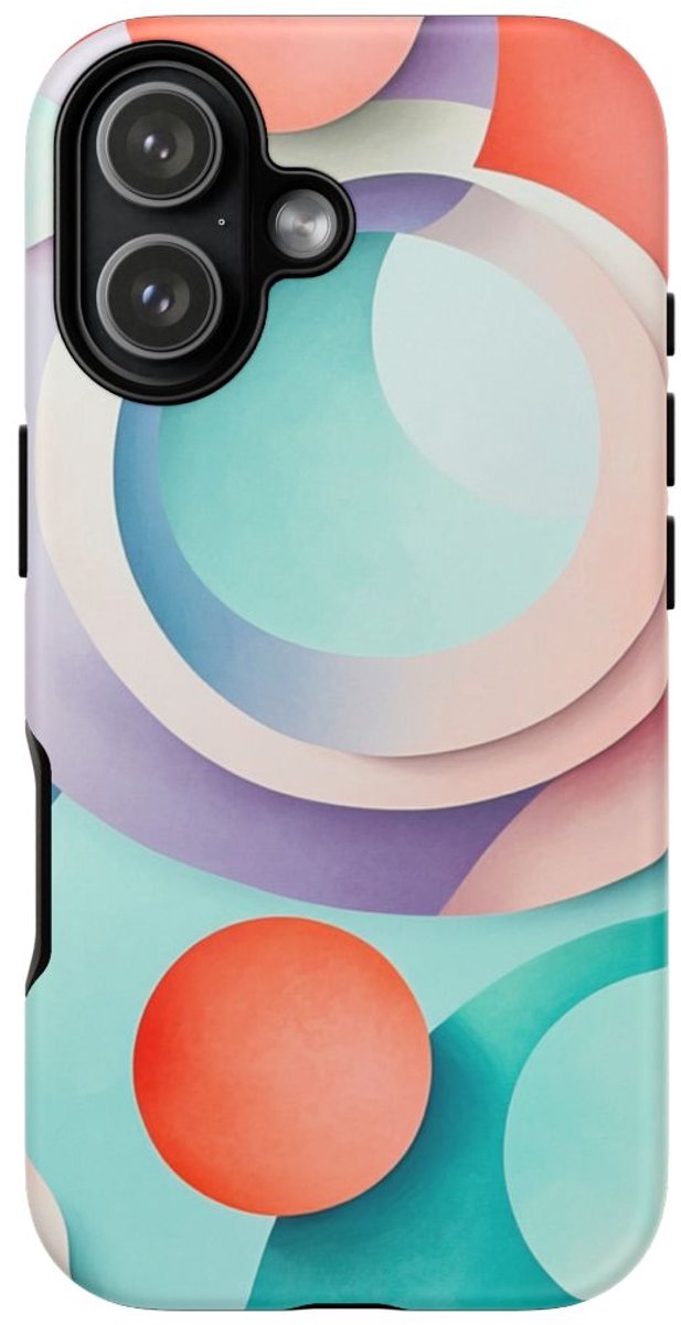 3D Pastel Cirkels Abstract Design – Telefoonhoesje Geschikt voor iPhone 17
