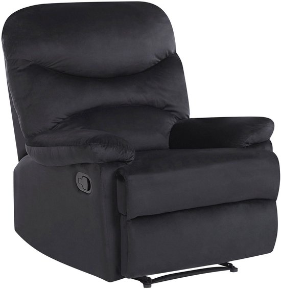 Beliani Eslov Fauteuil zwart fluweel