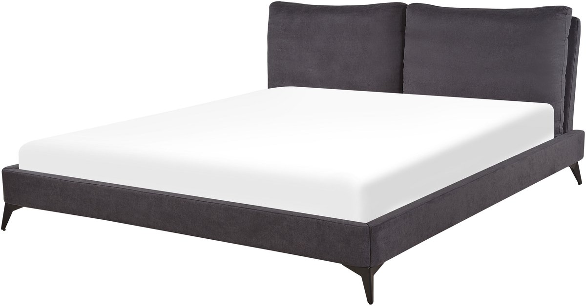MELLE - Tweepersoonsbed - Donkergrijs - 180 x 200 cm - Chenille