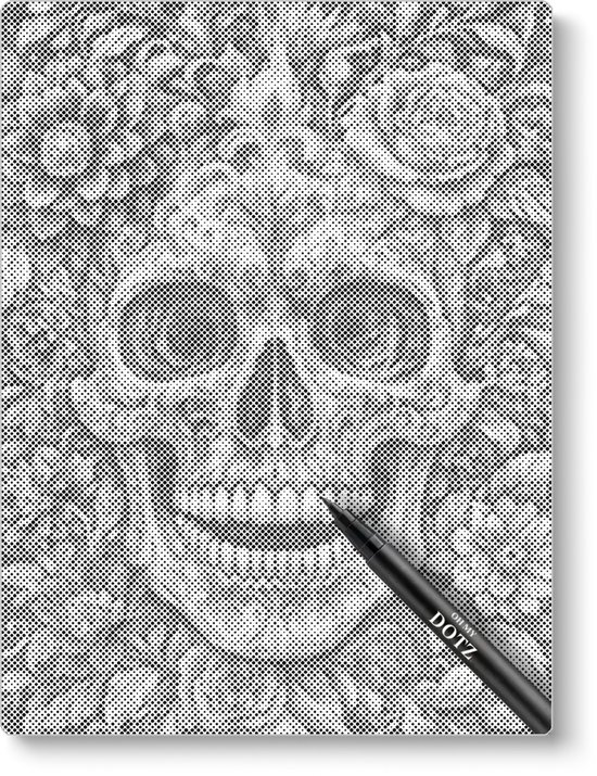 Tête de mort | 30x40cm | Peinture par points | Toile lâche | Peinture au Diamond et Peinture par numéro alternative | Peinture en pointillé