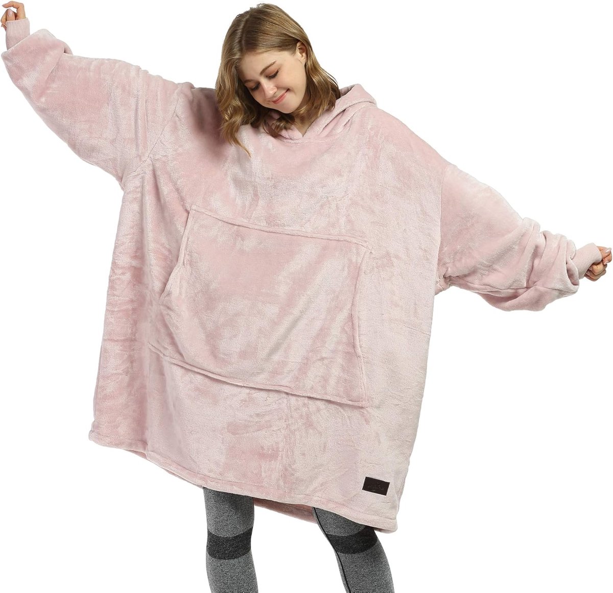 Oversized fleece hoodie met grote zak, super zacht en warm voor volwassenen