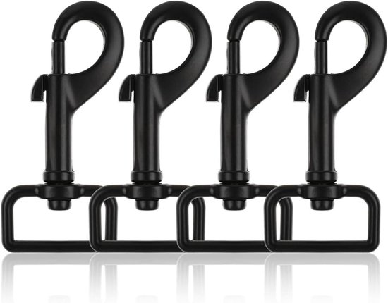 Ganzoo Draaikarabijnhaak – Set Van 2 Stuks, 75 Mm, Roestvrij Staal, Voor Hondenlijnen, Paracord En Sleutelhangers