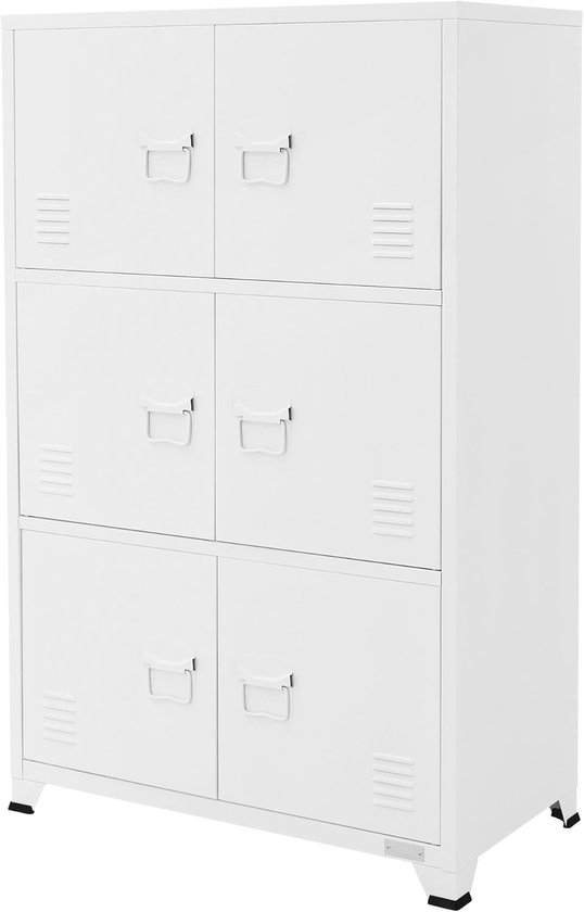ML-Design archiefkast met 15 laden, 28x38x87cm, zwart, metalen ladekast