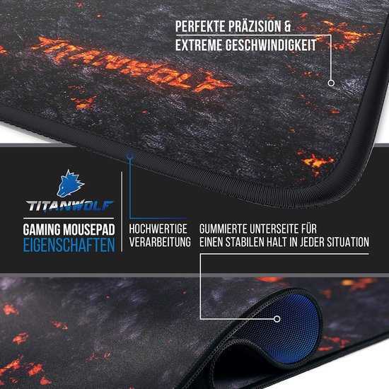 XXL Speed Gaming Muismat met Lava Motief - Groot Formaat, 900 x 400mm, Verbetert Precisie en Snelheid — afbeelding 2
