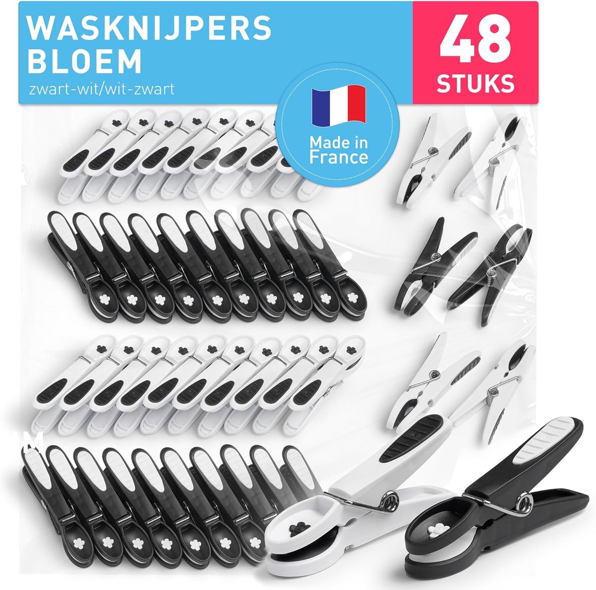 Premium Wasknijpers 48 Stuks - Duurzaam en Veilig voor Binnen en Buiten