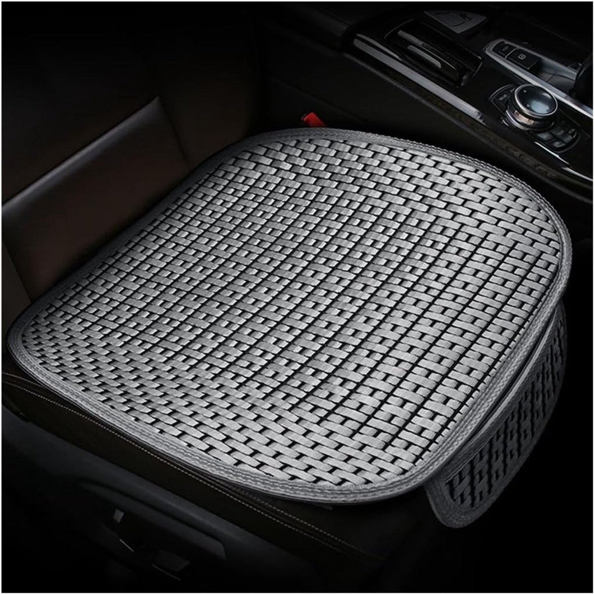 Image of 2 stuks autostoelkussen - universeel voorstoelkussen voor auto - antislip - ademende krasbestendige autostoelbeschermer - auto's ijszijde kussen zonder rugleuning - auto-accessoires grijs