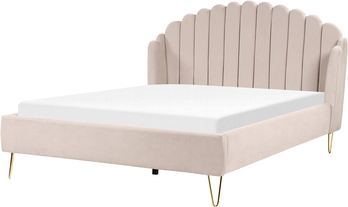 BELIANI AMBILLOU - Bed - Lichtbeige - 180 x 200 cm - Polyester