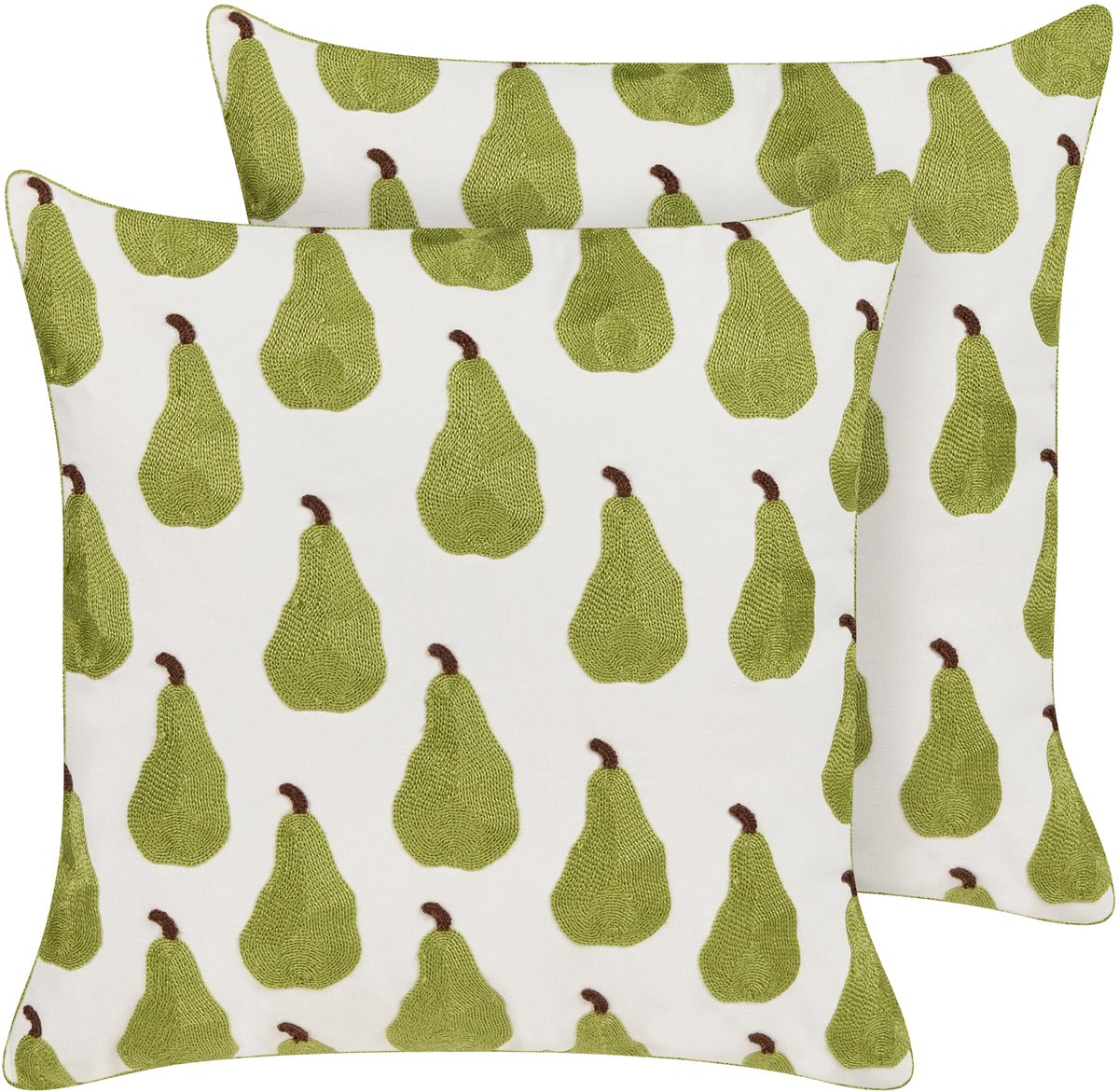 Beliani TRACHELIUM - Sierkussen set van 2 - Groen - 45 x 45 cm - Polyester