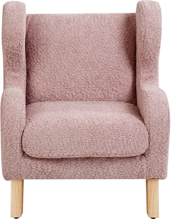 BELIANI FARUM - Kinderfauteuil - Lichtroze - Bouclé van Merkloos — afbeelding 2