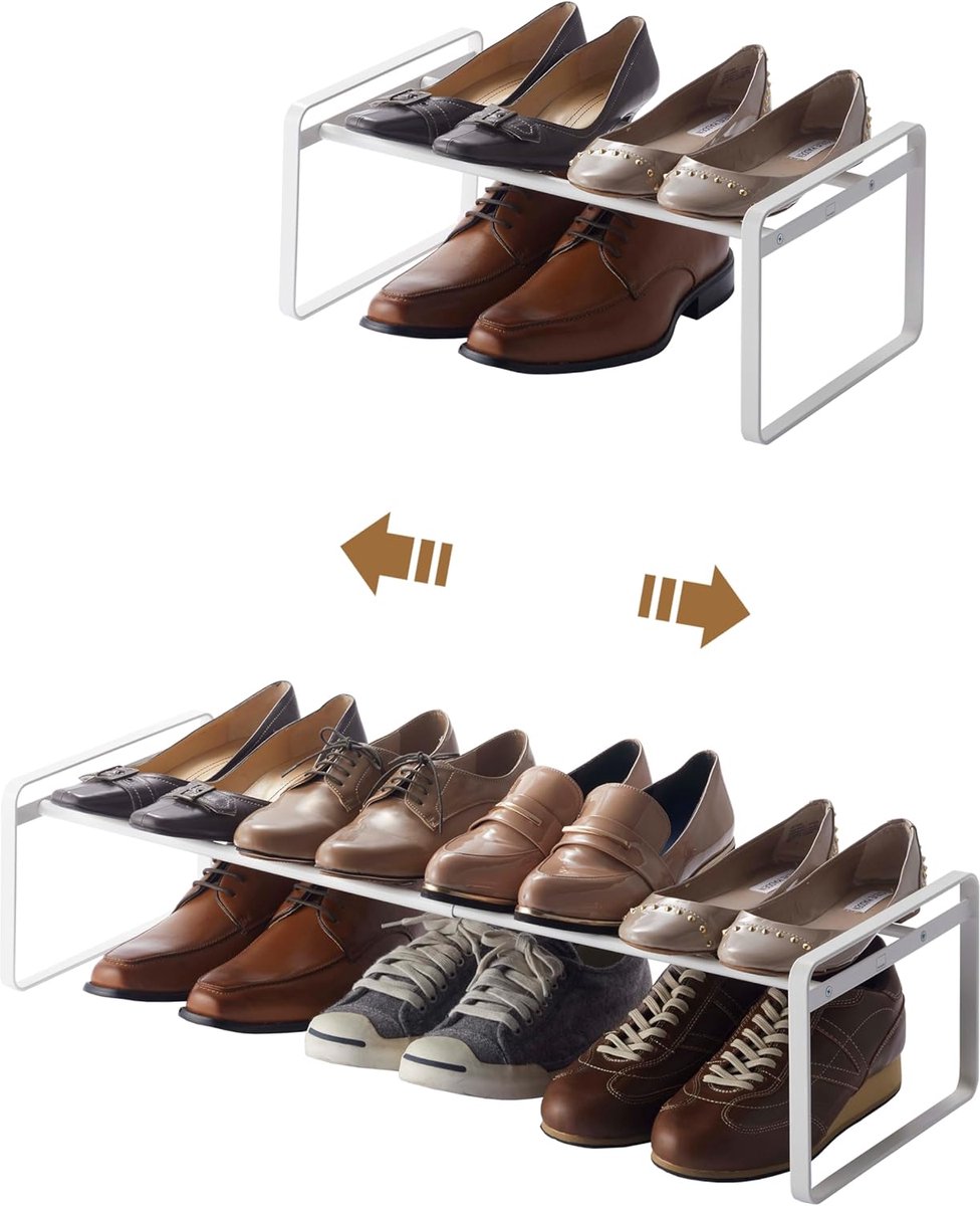 Schoenenrek Wit voor 4-6 Paar Schoenen - Lichtgewicht en Ruimtebesparend
