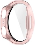 Roze smartwatch hoesje met screenprotector, display reflecteert