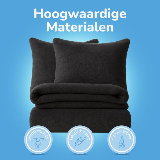 Decoware® Teddy Fleece Dekbedovertrek - Antraciet - Lits-jumeaux XL - 260x220 cm + 2 Kussenslopen 60x70 cm - Dubbelzijdig - Heerlijk Warm van Decoware — afbeelding 3