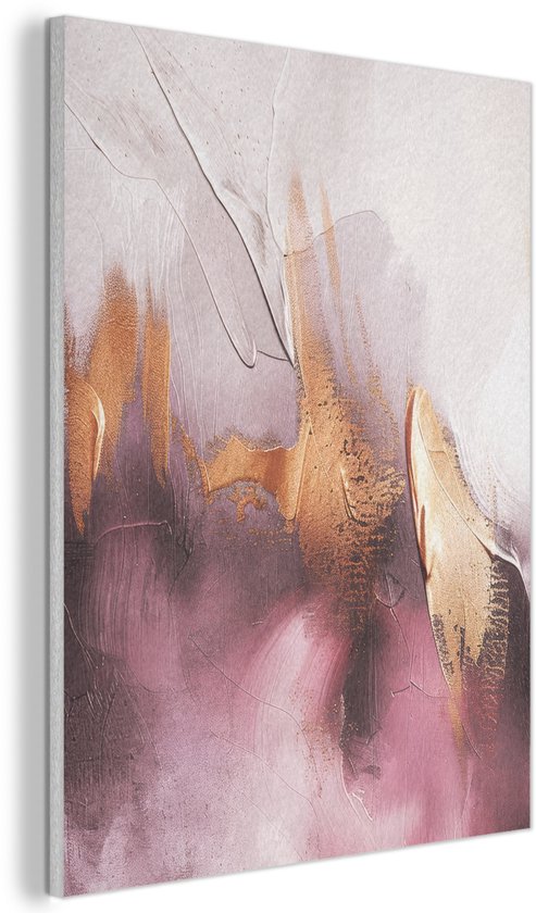 Akoestisch wandpaneel 70x100 cm - Vilt schilderij Paars - Abstract ...