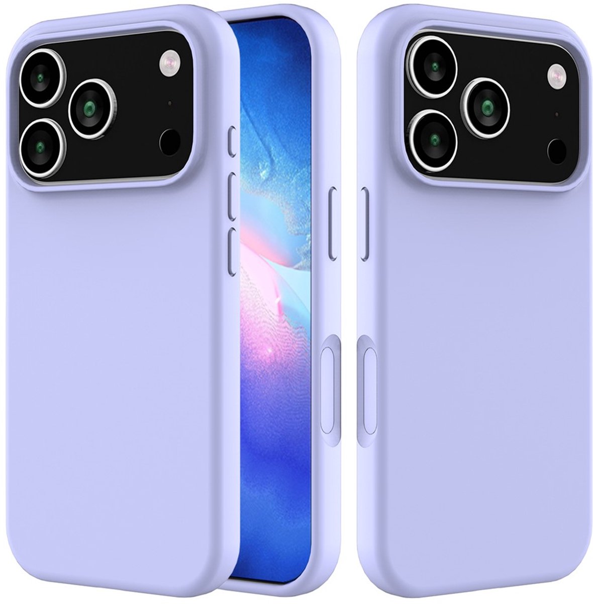 Shockproof Backcover - Liquid Silicone Soft Hoesje - Geschikt voor: iPhone 17 Pro - Lila