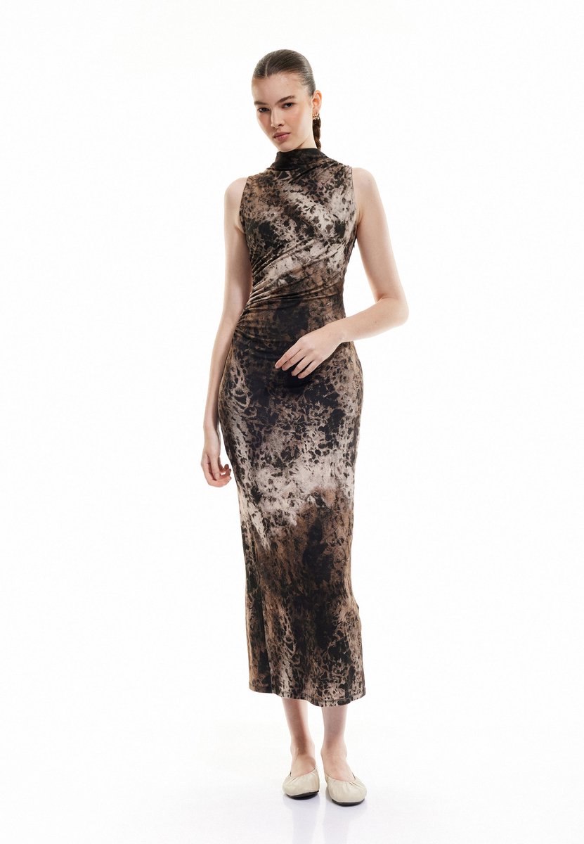 Maxi-lengte Spleet gedetailleerd Maxikleid