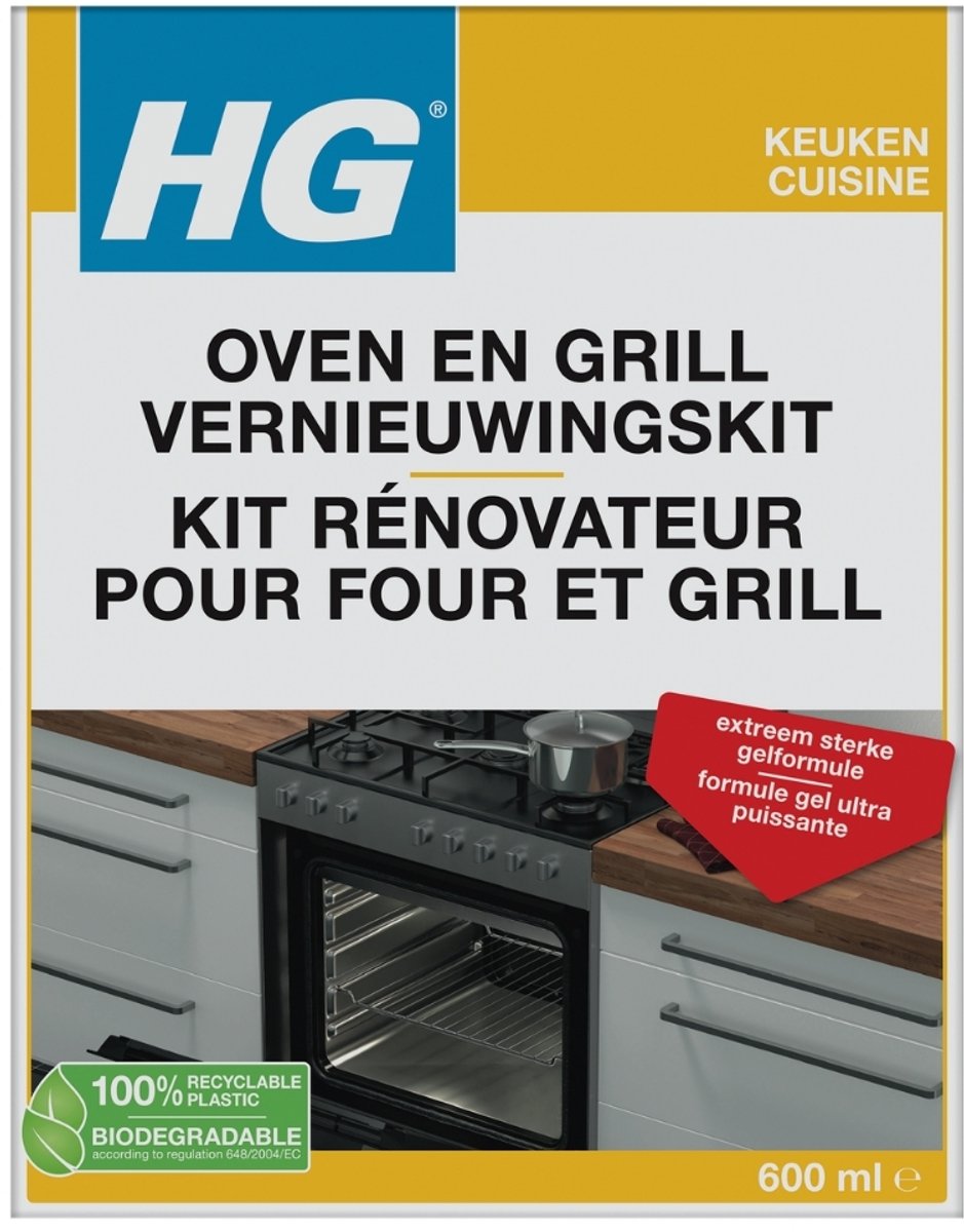 1 x HG Oven & Grill Vernieuwingskit 600 ml - Oven Reinigen - Grill Reinigen - Bakplaat Reinigen - Rooster Reinigen - Vet Verwijderen