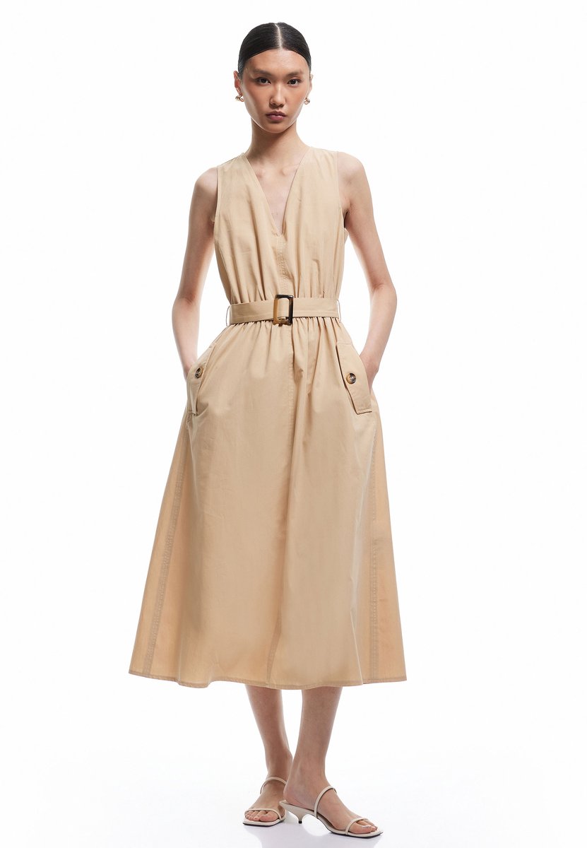 Midi-lengte Fit & Flare-jurk Midikleid