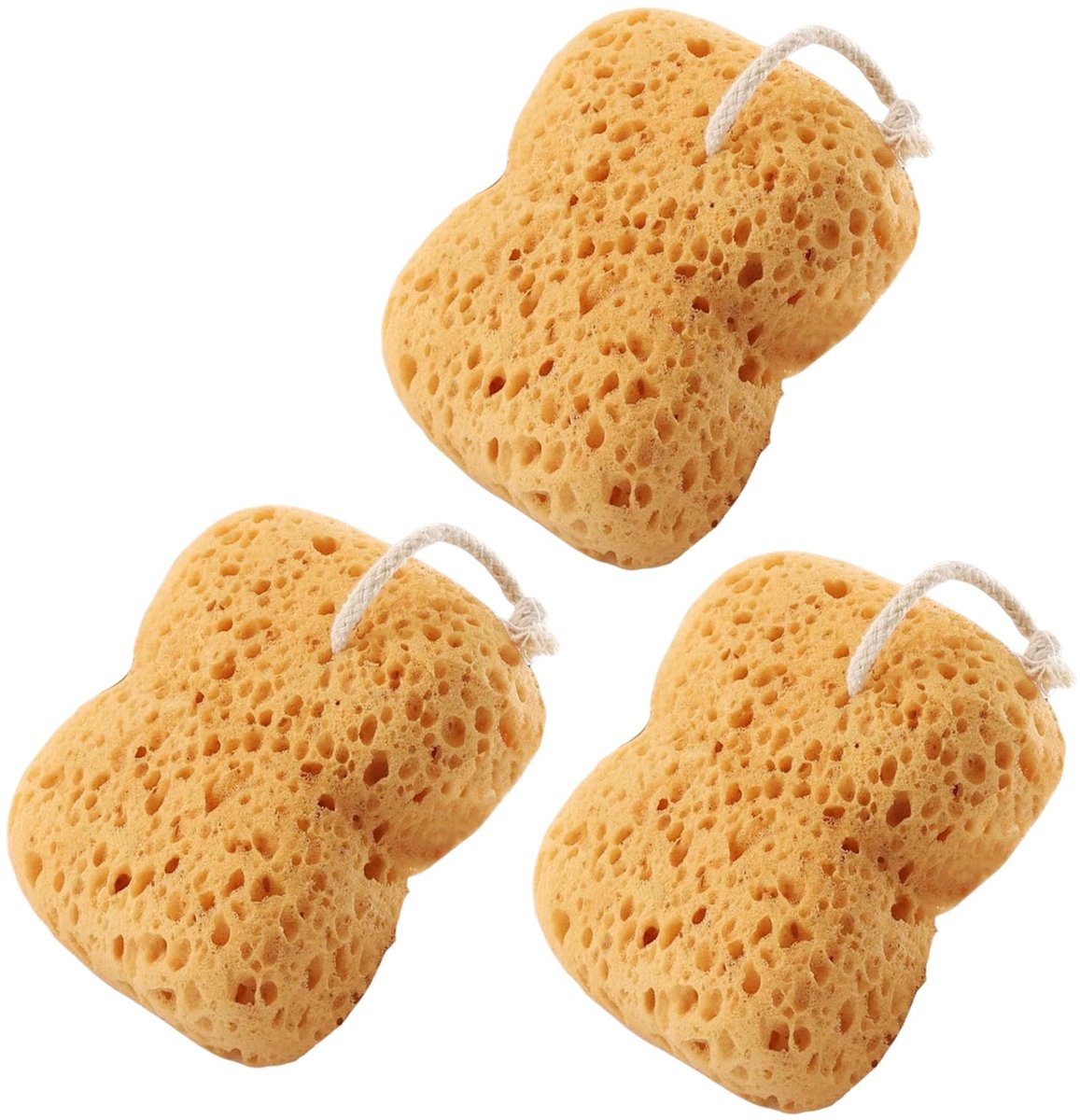 Azomor® Set van drie ultrazachte douche- en badsponzen met honingraatontwerp