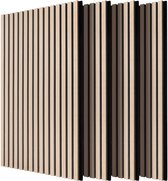 4 Stuks- Zelfklevend Akoestische Panelen-Geluidsabsorptie - Akoestische Wandpanelen -120x60x2.1cm -Eiken Kleur -Zelfklevende achterkant