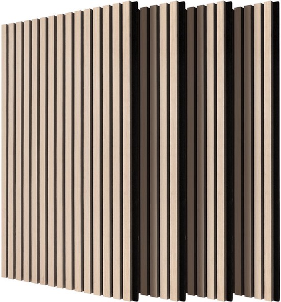 4 Stuks- Zelfklevend Akoestische Panelen-Geluidsabsorptie - Akoestische Wandpanelen -120x60x2.1cm -Eiken Kleur -Zelfklevende achterkant