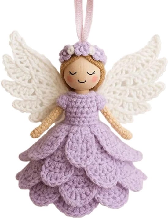 DIY Engel Ornament Haakpakket, Handgemaakte Garen Knutselset voor Beginners, Kerstboomversiering, Gehaakt Hangend Ornament voor Poppen, Warme Feestdecoratie voor Thuis 2025