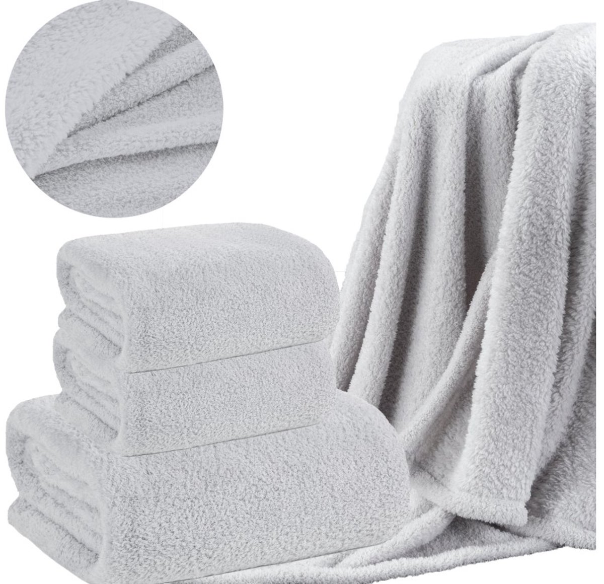 Zacht Zilveren Plaid 70x160 cm - Comfortabele Pluche Microvezel