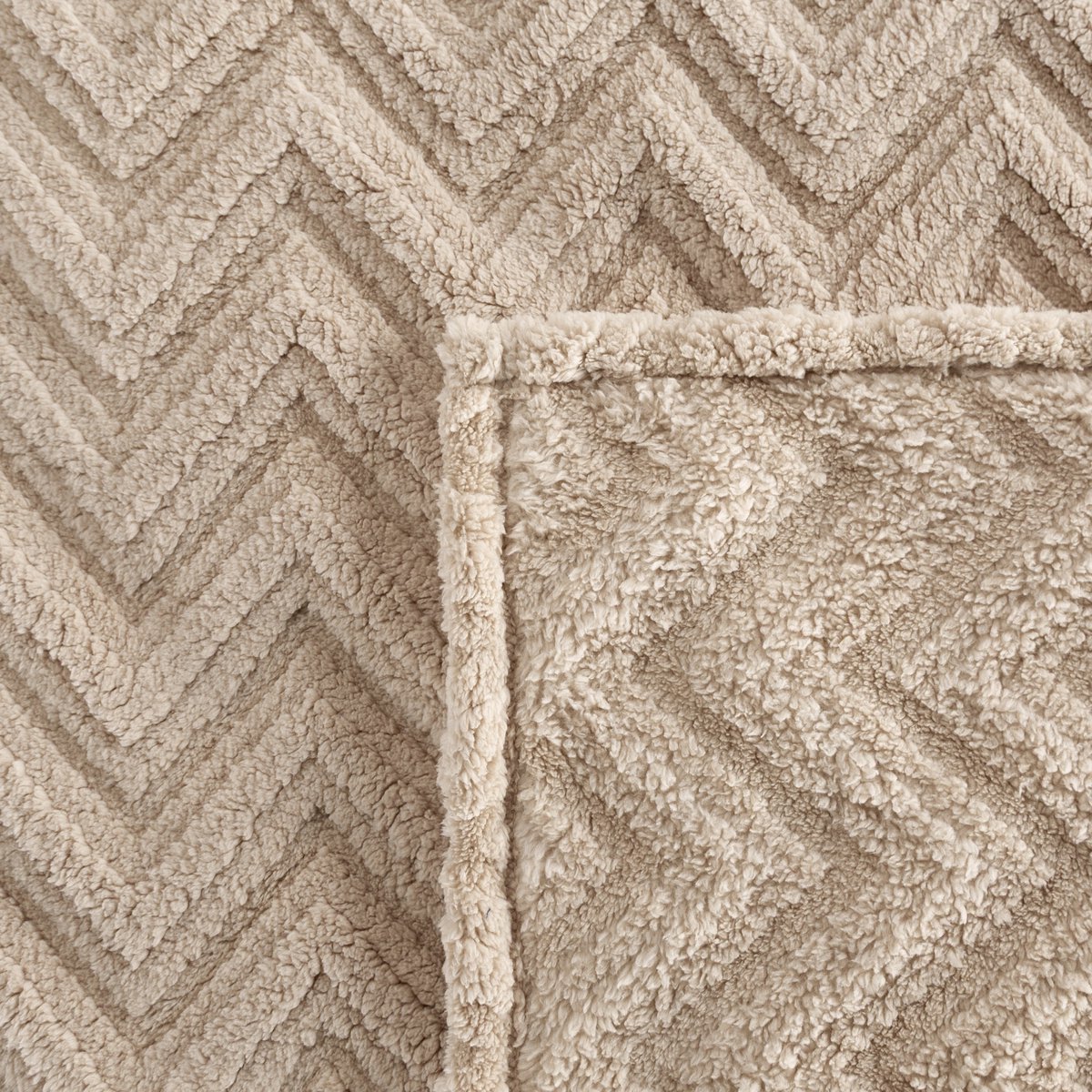 Zacht Pluche Deken 150x200cm - Visgraat - Donker Beige