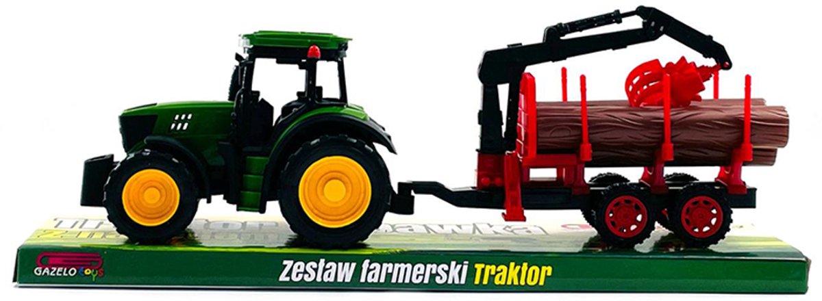 Traktor met HDS-kraan en hout - Speelgoed voor kinderen