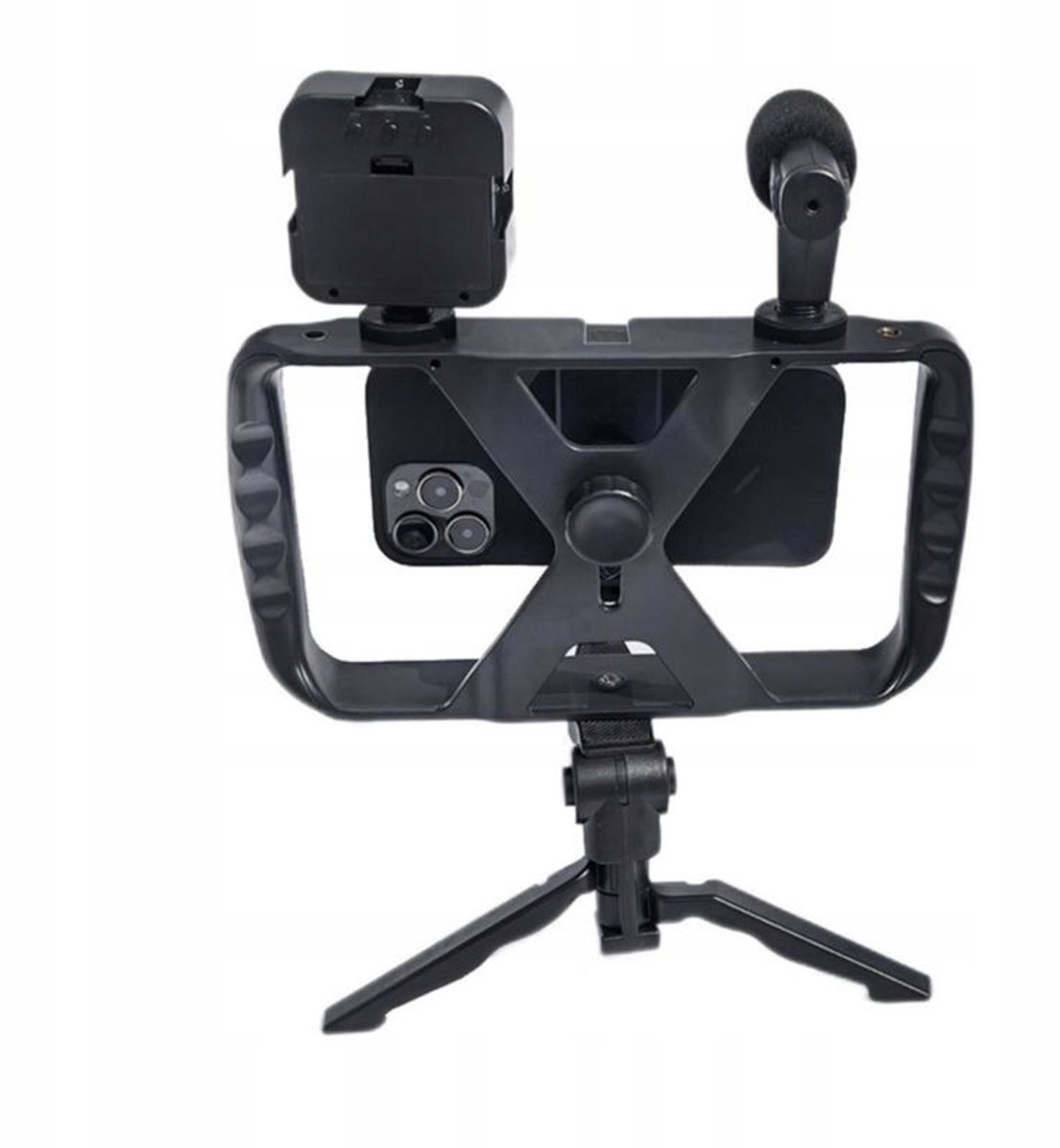 Selfie Statief met Ringlamp en Microfoon voor Smartphone & Camera