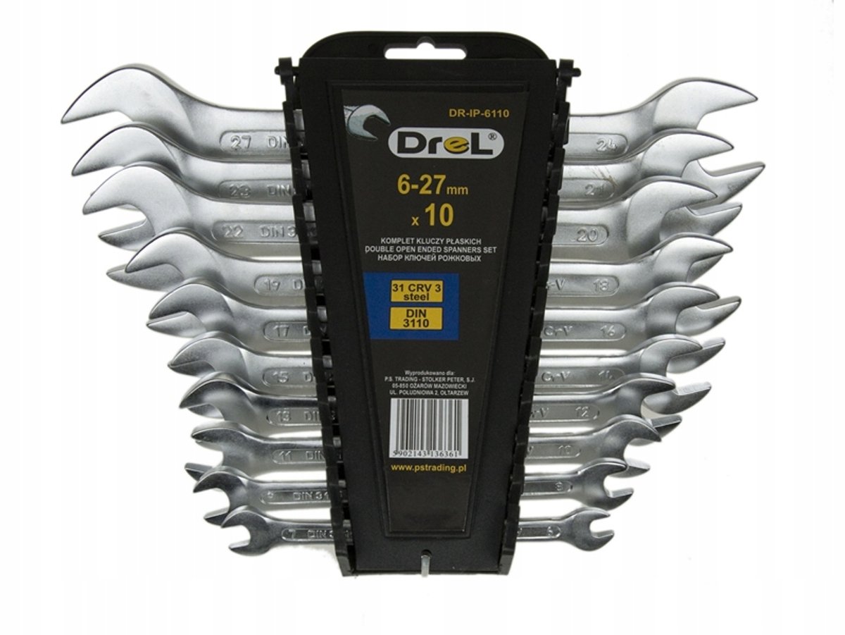 DREL Dubbelzijdige Ringsleutelset 10 Stuks (6-27mm)
