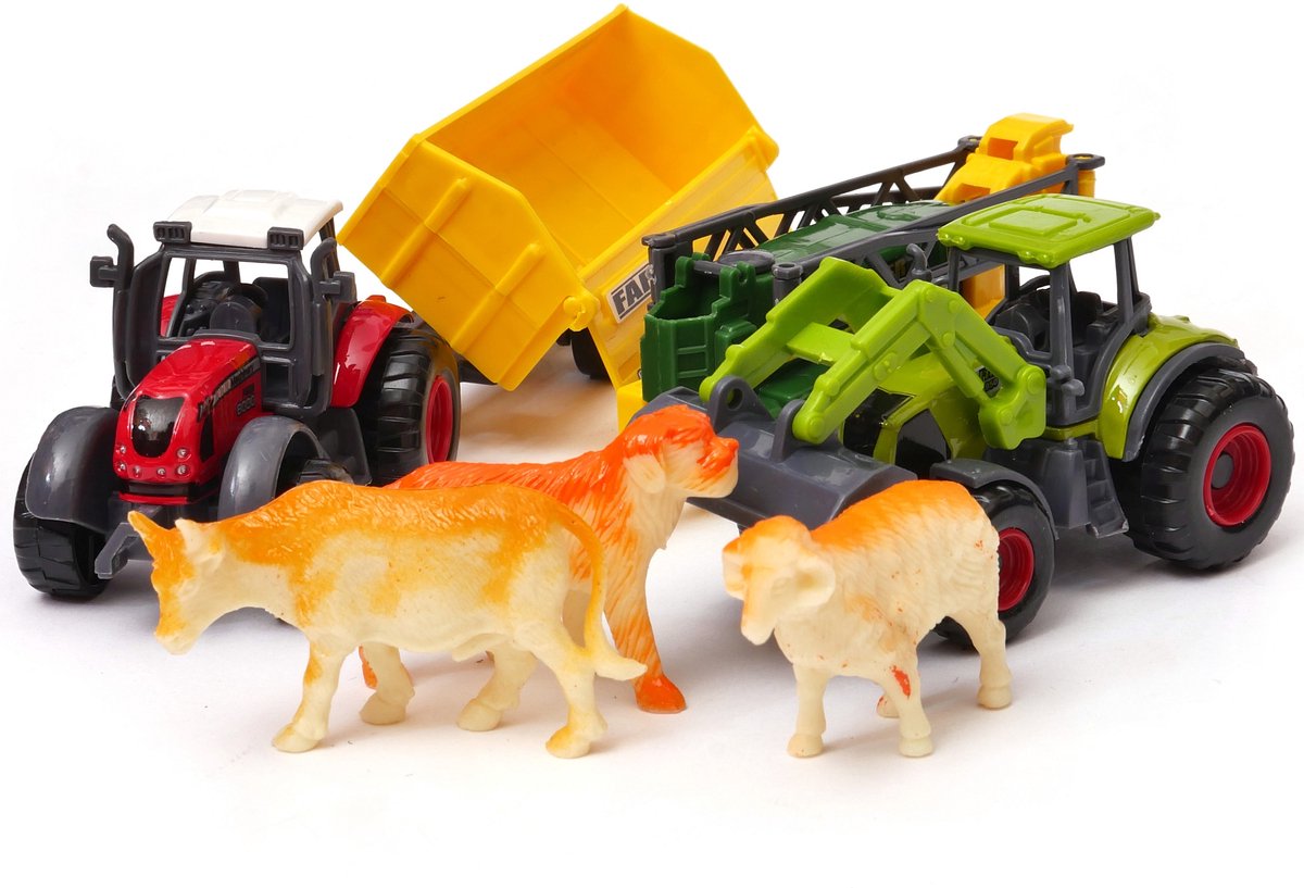 Dromader Kleine Boerderij Tractorset met Kiepwagen en Spuit