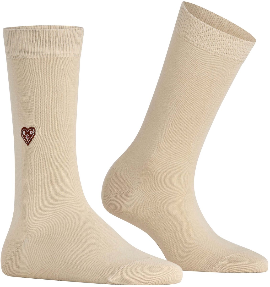 Burlington Brit Style gedessineerd katoen sokken dames beige - maat 36-41