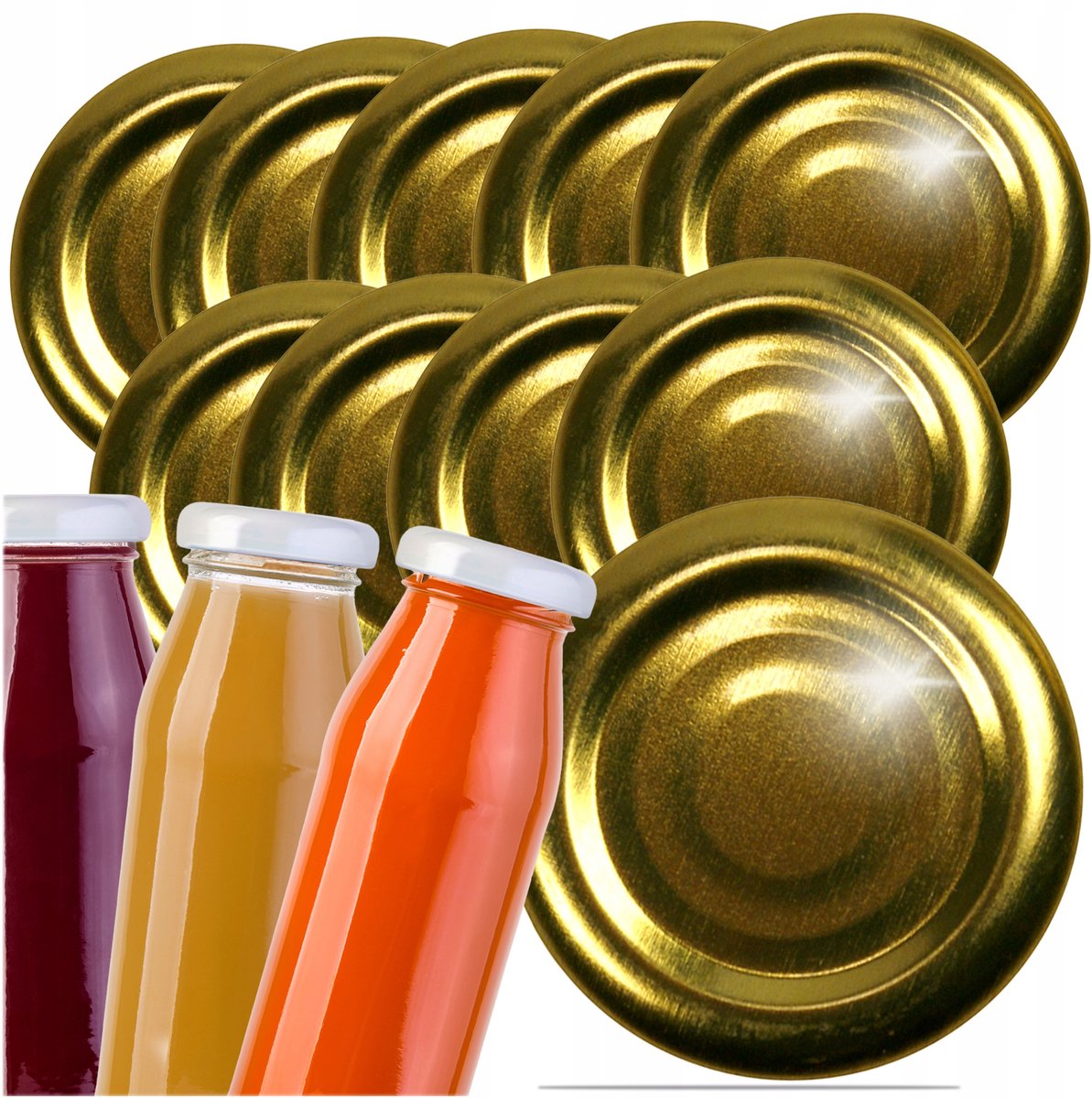 Gouden Twist-off Deksels FI 33 met Klik - 10 st